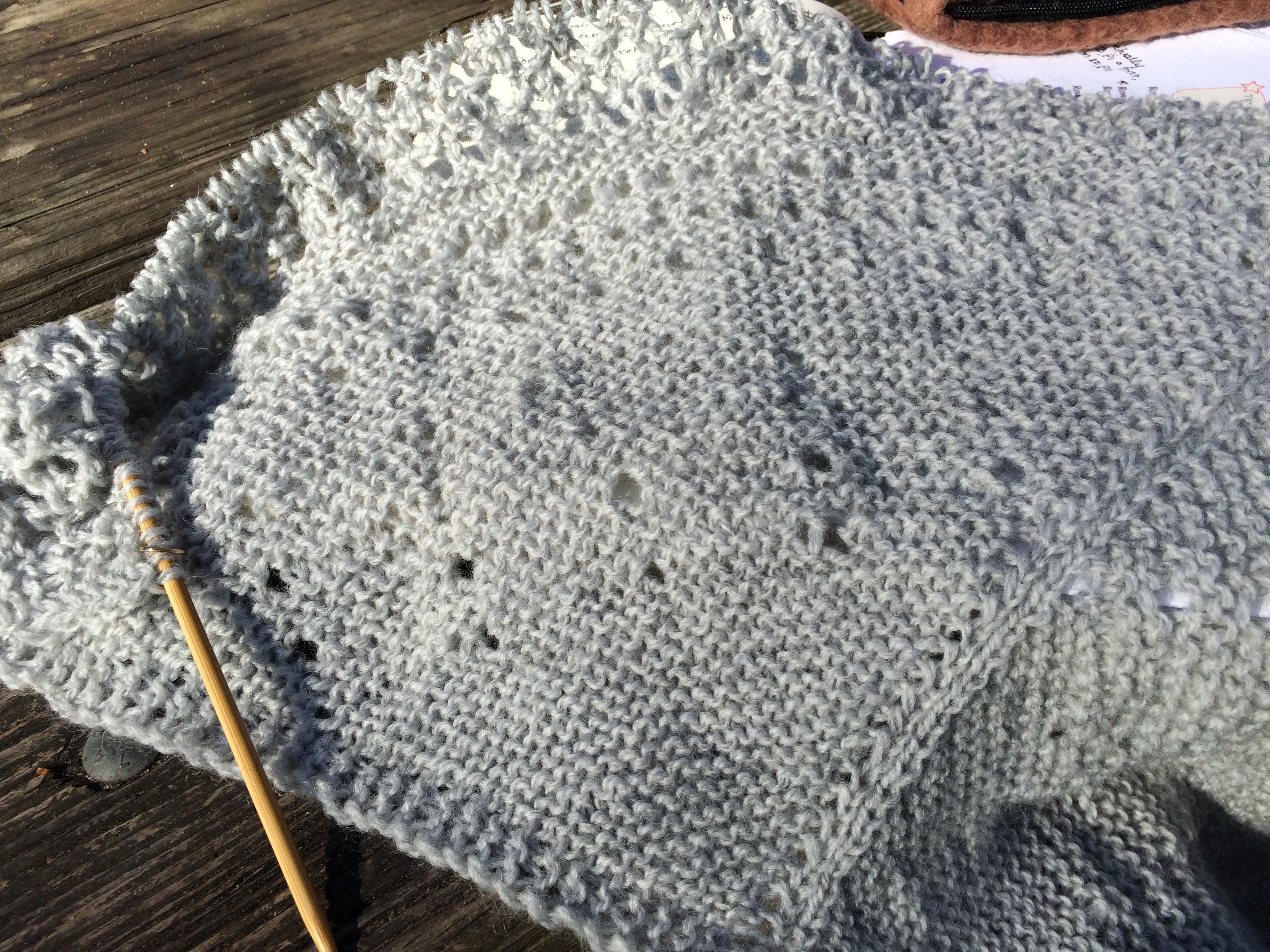 Interestingly, this is a simple pattern. Yet, I spent part of the weekend ripping out and then redoing rows because my counts were off. Sometimes simplicity is complicated.