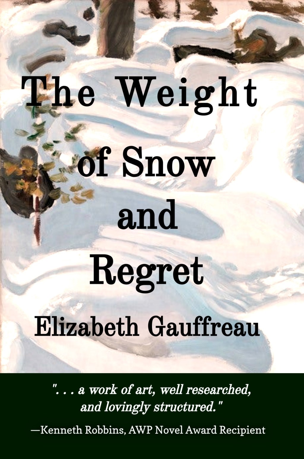 Book cover for The Weight of Snow and Regret featuring a drawing of snow.